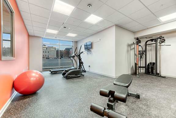 Resident  Fitness Center with Updated Equipment at Niagara Square, New York, 14201