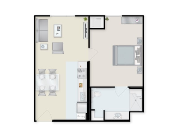 One Bedroom One Bathroom Floor Plan  at The Lemington, Pittsburgh, 15206