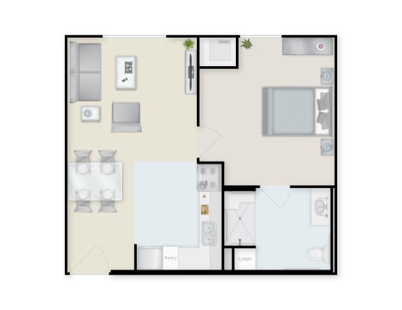 One Bedroom One Bathroom Floor Plan  at The Lemington, Pittsburgh, 15206