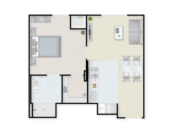 1 Bed 1 Bath Floor Plan  at The Lemington, Pittsburgh, PA