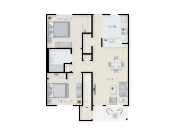 Two Bedroom One Bathroom at Birchwood Village Apartments, Kingston, NY, 12401