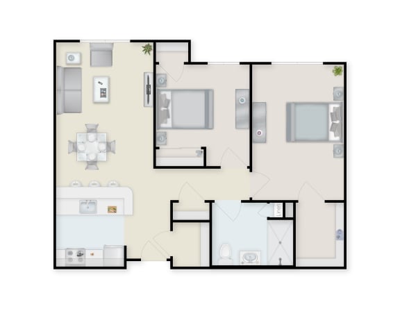 2 Bedroom 1 Bathroom A at The Birches at Esopus, New York, 12487