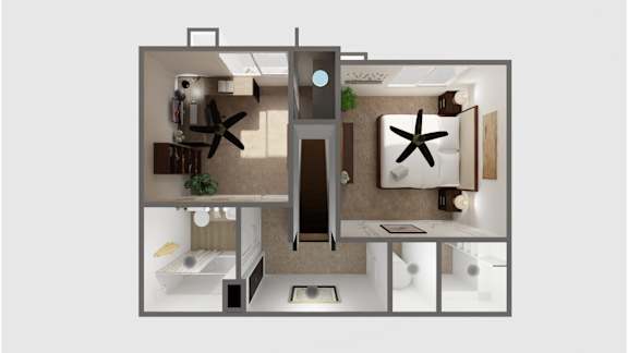 A modern kitchen with a large island and a sink.