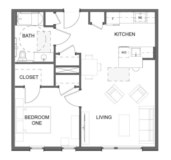 1 Bedroom Floorplan