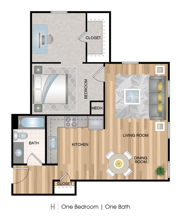 H Floor Plan at Oxoboxo Lofts, Uncasville, CT