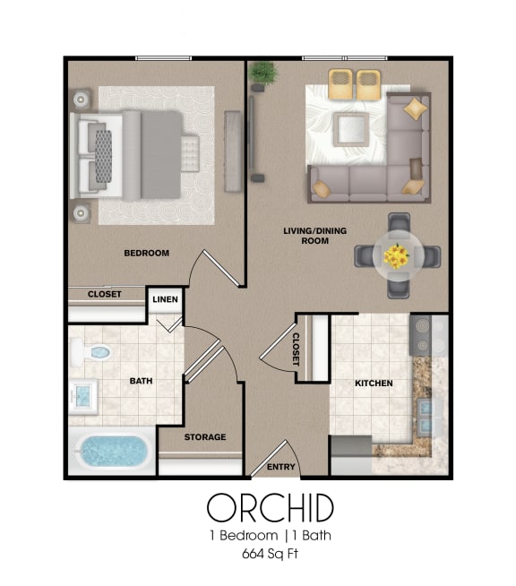 Floorplan - 1 Bedroom