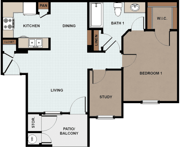 1 Bed 1 Bath