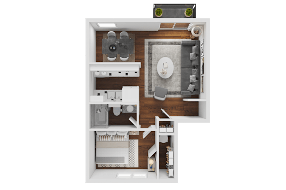 TR 1x1 floor plan layout