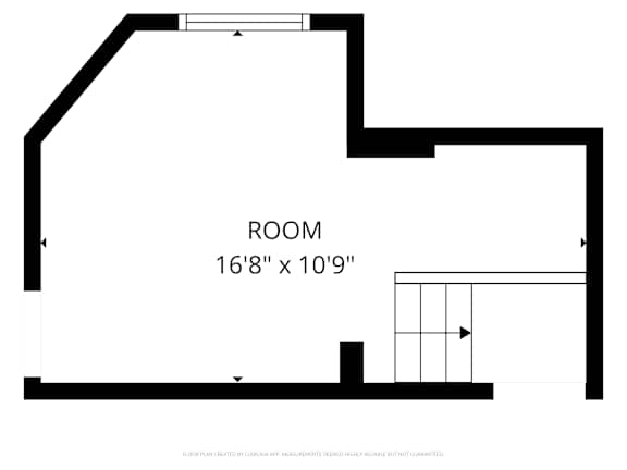 A floor plan for a room that is 16 feet by 10 feet.