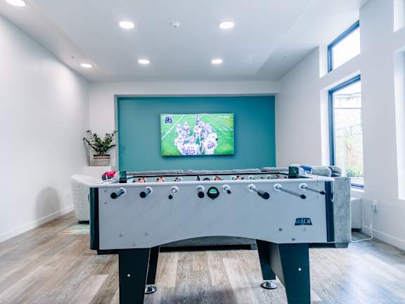 Theater room foosball table