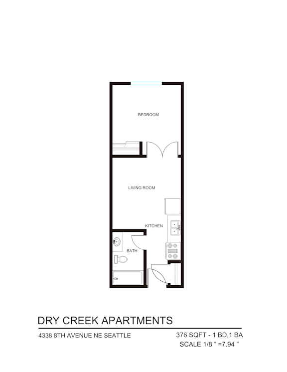 A floor plan for Dry Creek Apartments.