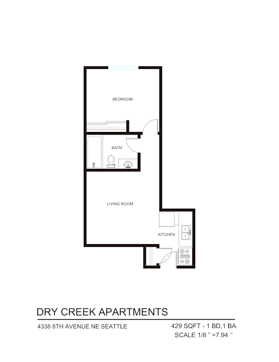 A floor plan for Dry Creek Apartments in Seattle.