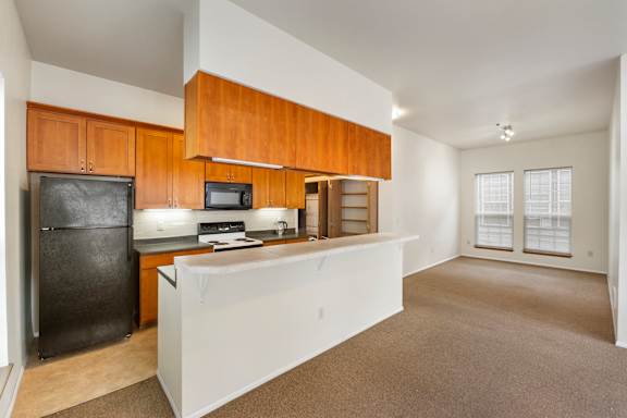 Open-concept with tall ceilings