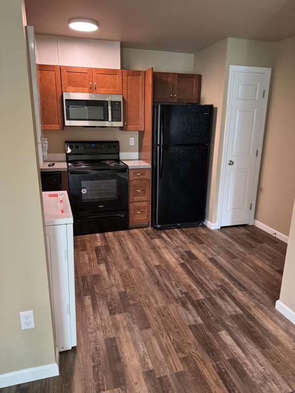 a view of the kitchen from the living room