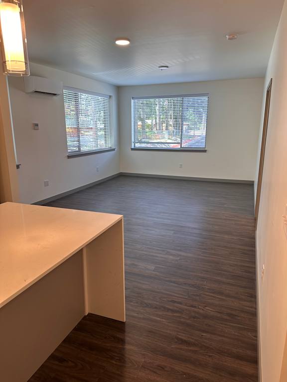 an empty room with a window