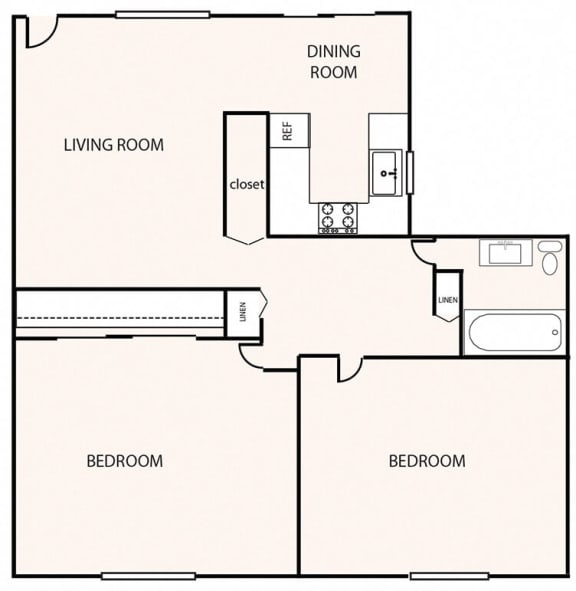 a floor plan of a living room and a bedroom