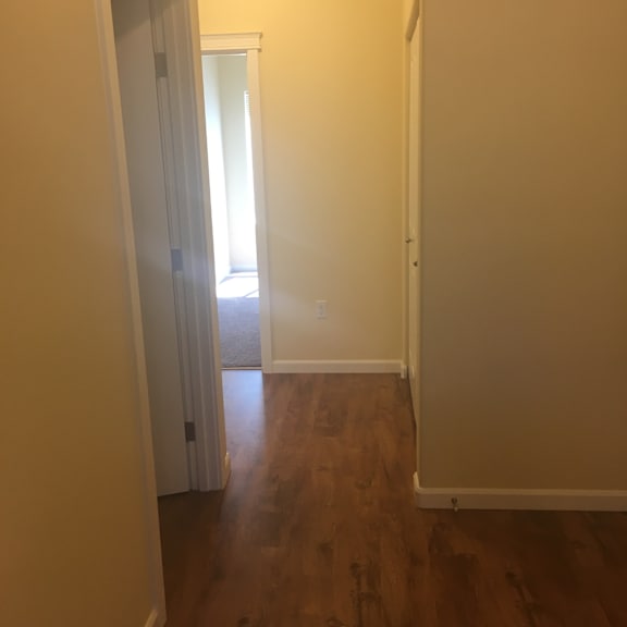 A white window with blinds is open and letting in light.