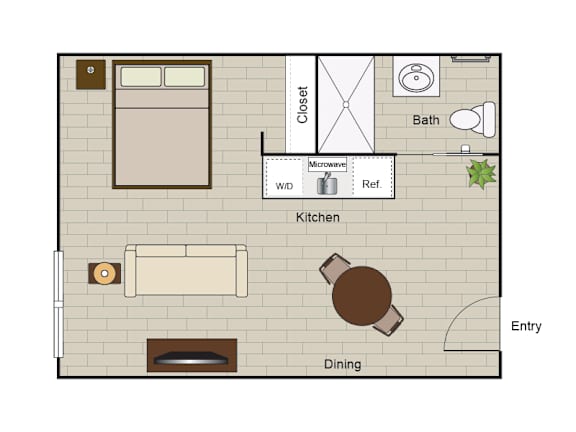 Accessible/Open floor plan Studio apartment
