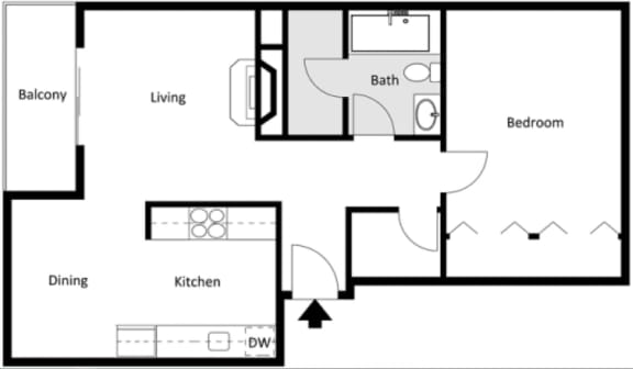 Floor Plan  1 Bedroom Home