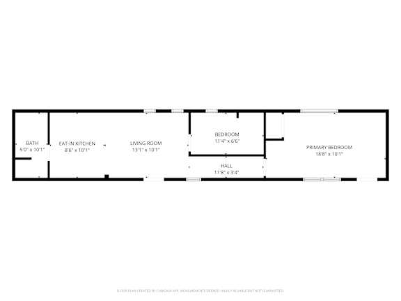 Floor plan of Unit A at 4245 Brooklyn House with a living room, dining room, kitchen, and bath.