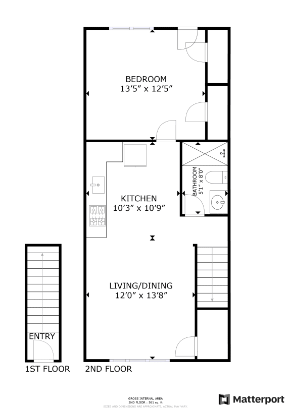 1 bedroom 1 bath floor plan A at Amity Senior, Amityville, NY, 11701