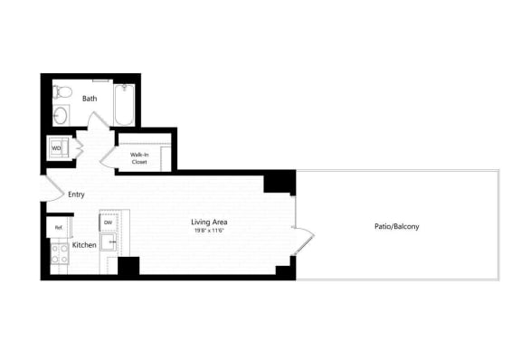 Studio floor plan L at Continuum, White Plains