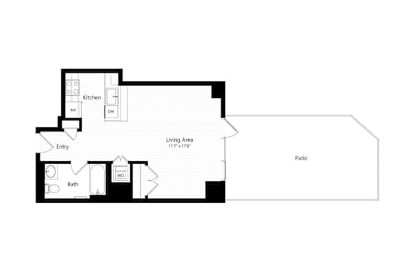 Studio floor plan P at Continuum, White Plains, NY