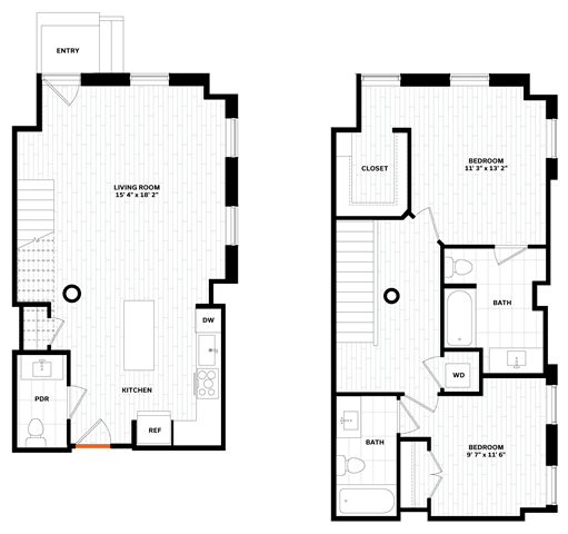 Floor Plan  2 bedroom 2 bathroom Floor plan Z at Altaire, Virginia, 22202