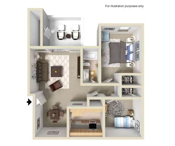 A series of images showing different views of a small apartment layout.
