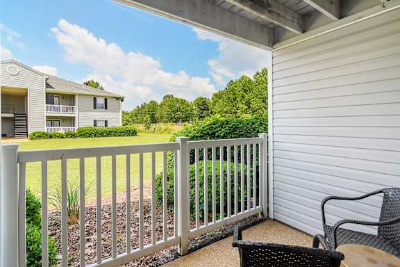 Private patio at The Colony Apartment Homes in Columbus, MS
