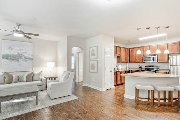Hardwood floors at Faulkner Flats Apartment Homes, Oxford, MS