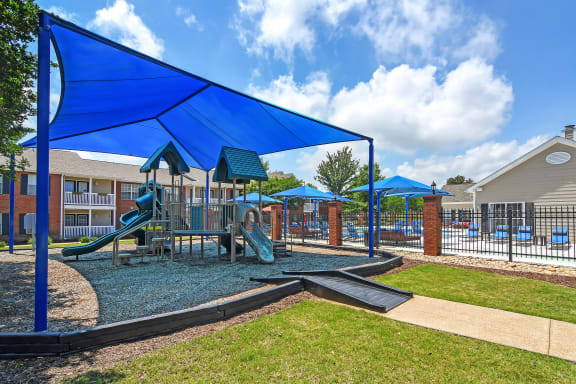 an aerial view of a resort style pool and water park at Bridgewater Apartment Homes, Brandon, 39047