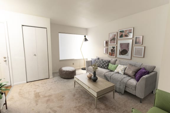 Cozy Living Room with Closet at Arbor Pointe Townhomes, MI, 49037