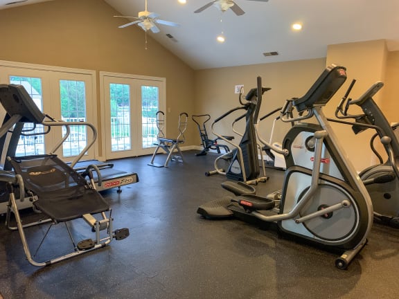 Fitness Center with cardio and weightlifting equipment at Bexley Village, Greenwood