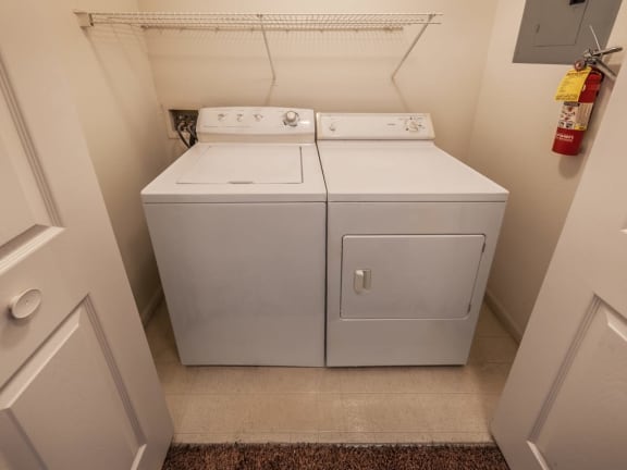 Full-sized washer and dryer at Bexley Village, Indiana