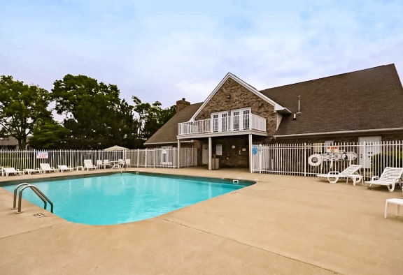 Swimming Pool And Sundeck at Bexley Village, Greenwood, IN