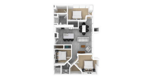 3 Bed 2 Bath, 1,748 sq ft, Dogwood II Floorplan at The Whit in Indianapolis, IN 46204
