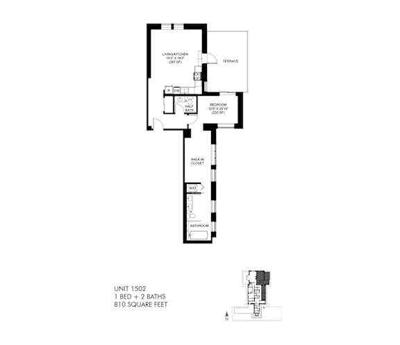 The Penthouse 810 SQFT 2D View at Park Heights by the Lake Apartments, Illinois