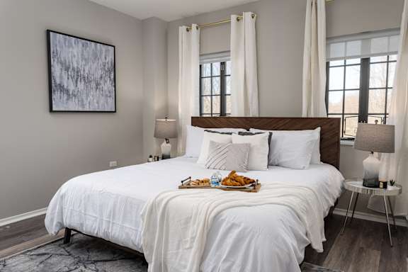 White Bedroom at Park Heights by the Lake Apartments, Chicago, 60649