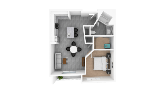 1 Bedroom 1 Bathroom, 866 sq ft, Sycamore Floorplan at The Whit in Indianapolis, IN 46204
