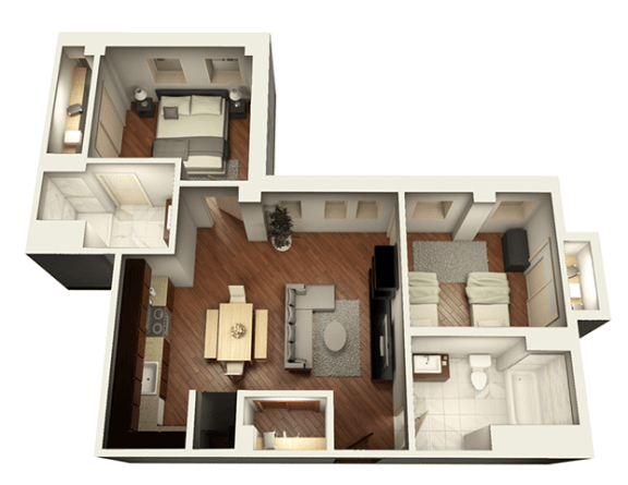 Windsor ARO Floorplan at Somerset Place Apartments, Chicago, IL, 60640