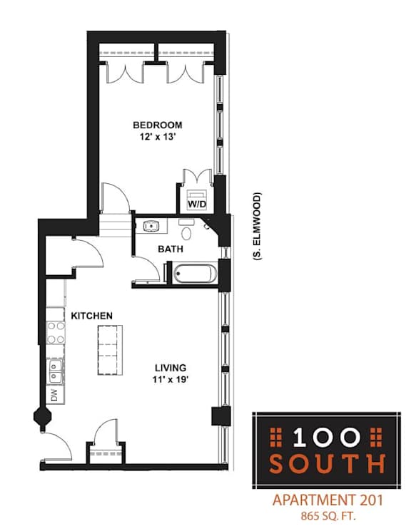 1 bed 1 bath at 100 South Apartments, Buffalo, New York