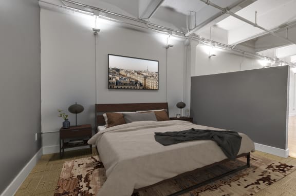 King-Sized Bedrooms at The Lofts at Elk Terminal, Buffalo, NY