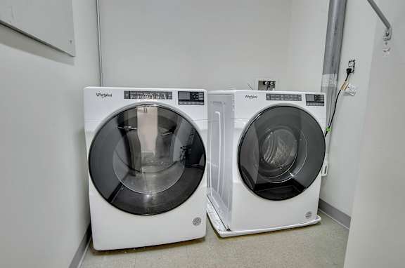 In unit washer and dryer laundry appliances at The Lofts at Elk Terminal Apartments, Buffalo, NY