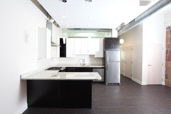 Fully Equipped Kitchen at The Lofts at Elk Terminal, New York, 14204