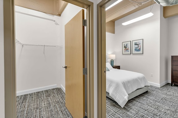 Large Closet and bedroom view at The Lofts at Elk Terminal, Buffalo, NY, 14204