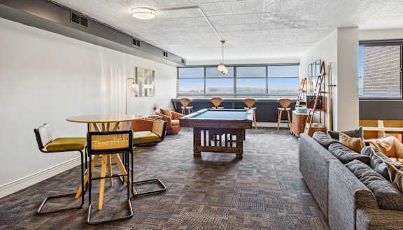 open living room at Walnut Towers at Frick Park, Pennsylvania 15217