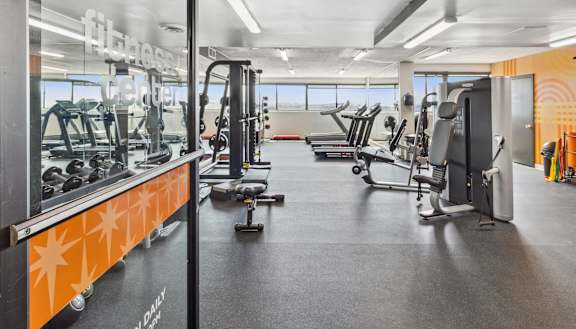 gym at Walnut Towers at Frick Park, Pennsylvania