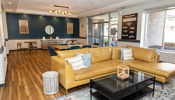 a living room filled with furniture and a large window at Walnut Crossings, Monroeville, PA, 15146