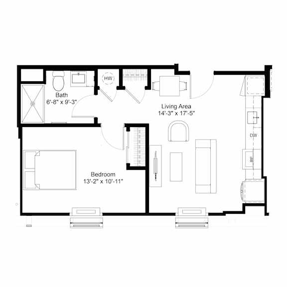 Floor Plan  A1 Floor Plan at The Jones Tower at the Collective, Pennsylvania, 15203